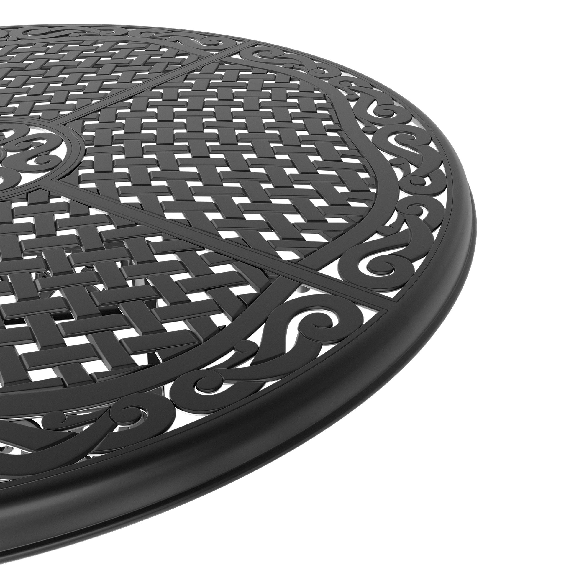 Cushions In Random Colors 5 Piece Set Of Cast Aluminum Patio Furniture With Cushions Yes Dining Set Black Seats 4 Rust Resistant Frame Water Resistant Cushion Garden & Outdoor Complete Patio Sets Aluminium