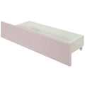 Queen Size Upholstered Platform Bed With 2 Drawers And 1 Trundle, Classic Metal Strip Headboard Design, Pink Queen Pink Mdf Lvl