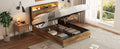 Metal Platform Bed With Underneath Storage, Led And Usb Ports, Full, Black Full Black Mdf Metal