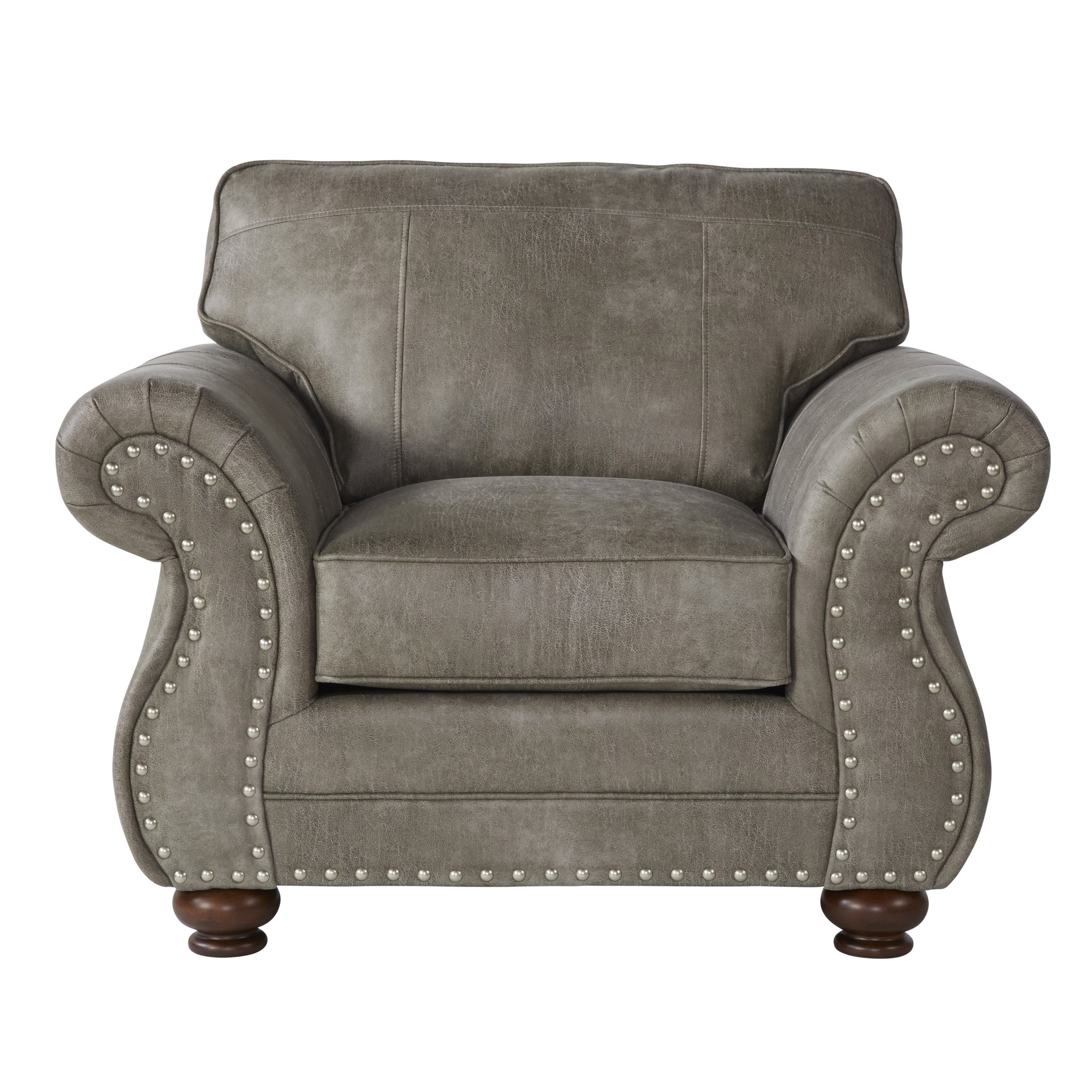 Leinster Faux Leather Upholstered Chair Gray Faux Leather