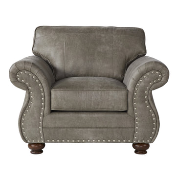 Leinster Faux Leather Upholstered Chair Gray Faux Leather