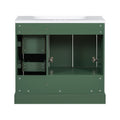 36 Inch Traditional Bathroom Vanity With Resin Sink Combo Set, Green Bathroom Cabinet With Two Doors And Four Drawers Green Bathroom Solid Wood Mdf Resin