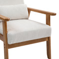 Leisure Chair With Solid Wood Armrest And Feet, Leisure Chair, Wood Frame, Velvet, Solid Rubber Wood Legs, Mid Century Modern Accent Chair, For Living Room Bedroom Studio Chair,Two Packs Beige Corduroy