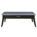 Sintered Stone And Dark Brown 1 Drawer Coffee Table Dark Brown Primary Living Space Drawers Rectangular Solid Wood Mdf