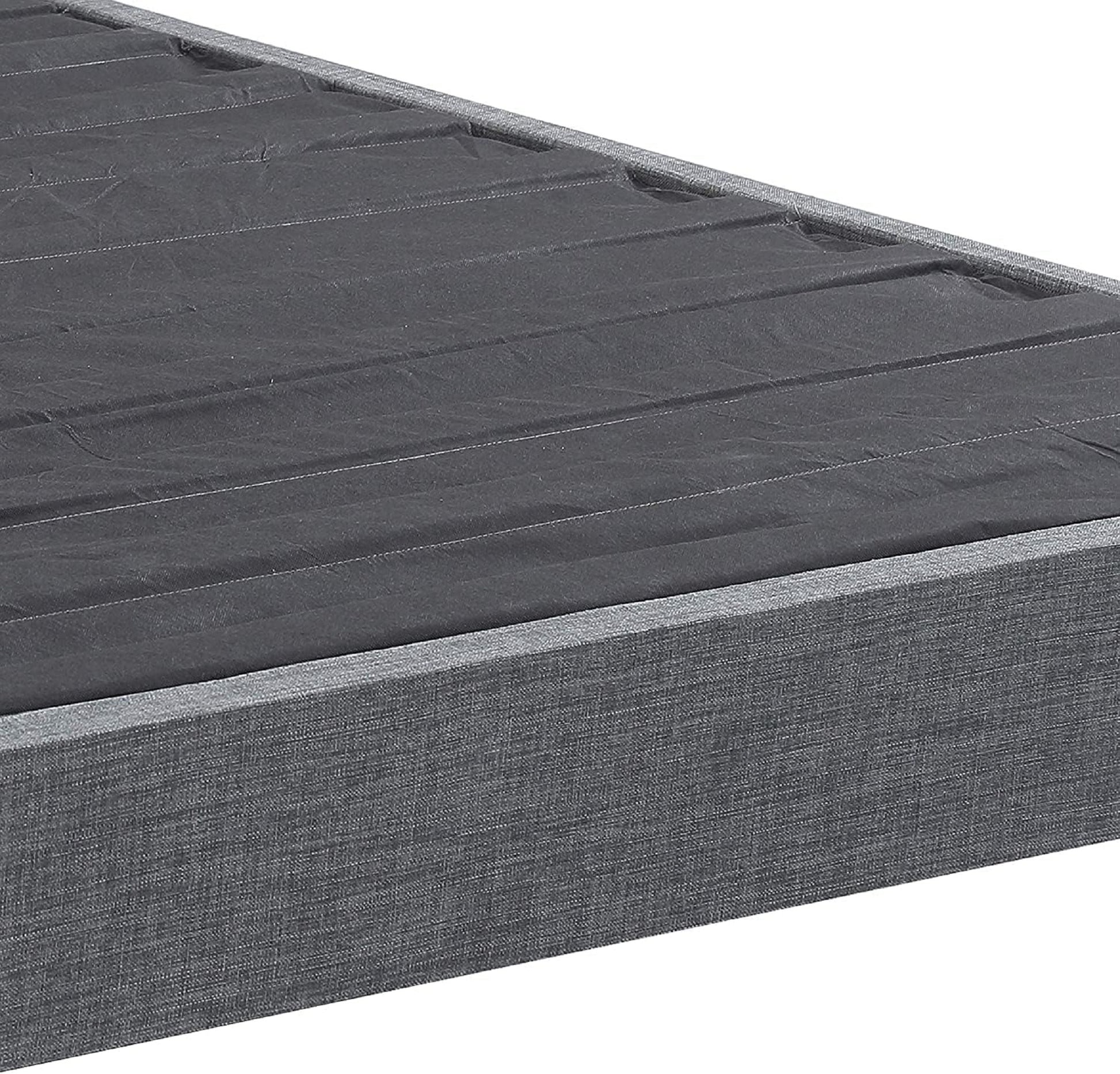 1Pc Contemporary Upholstered Platform Bed California King Linen Like Polyester Fabric Steel Grey Wood Frame Bedroom Box Spring Not Required California King Steel Gray Wood Primary Living Space Contemporary Bed Frame Polyester Wood