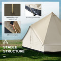 Outsunny 10 Person Yurt Tent Glamping Bell Tent With Spacious Interior,Waterproof Design, For Family Outdoor Camping, 16' X 16' X 10' Beige Polyester