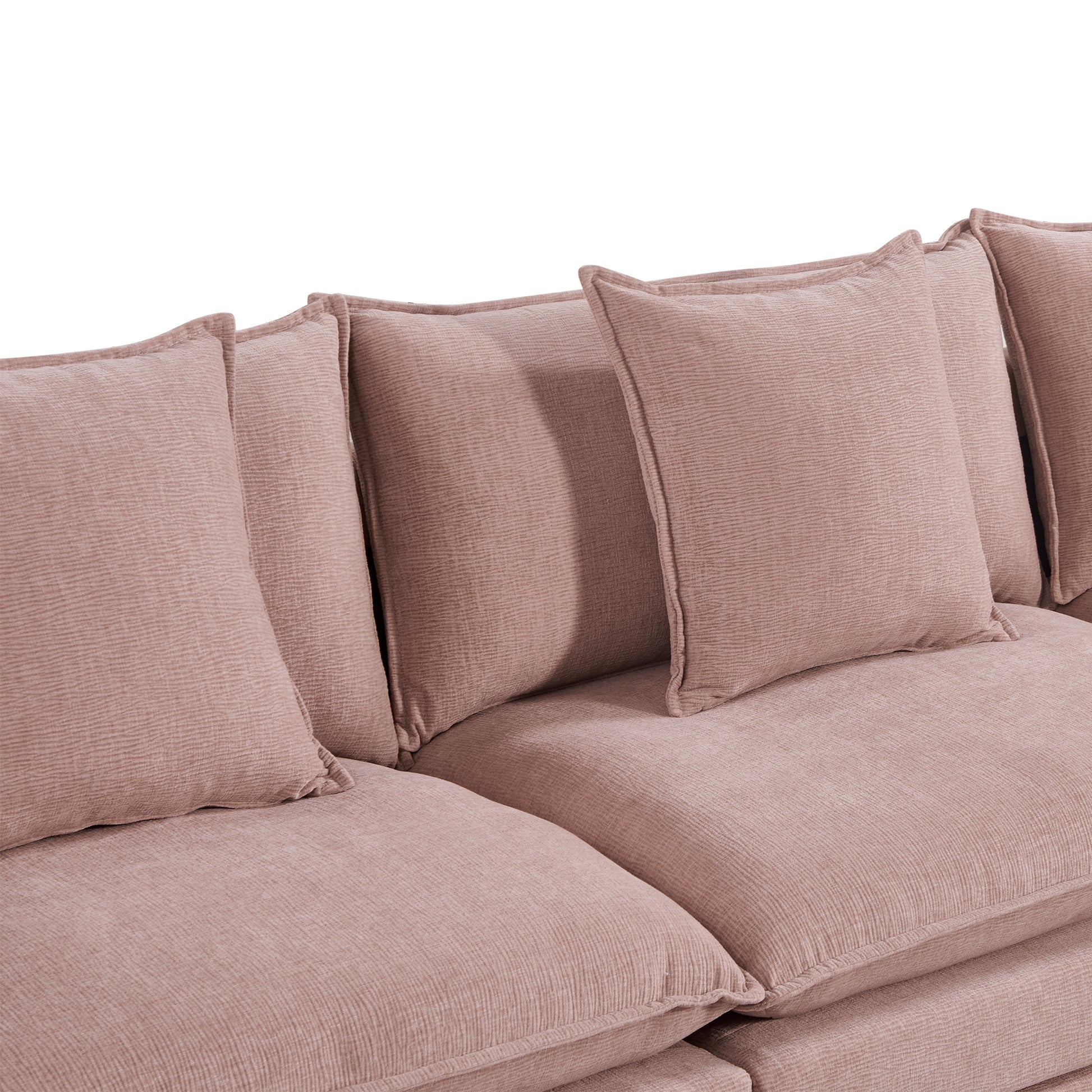108.66"Modern Chenille L Shaped Sectional Sofa With Convertible Chaise, Comfy Cloud Couch Deep Sectional Sofa With Ottomans For Living Room Pink Wood Foam Chenille 3 Seat