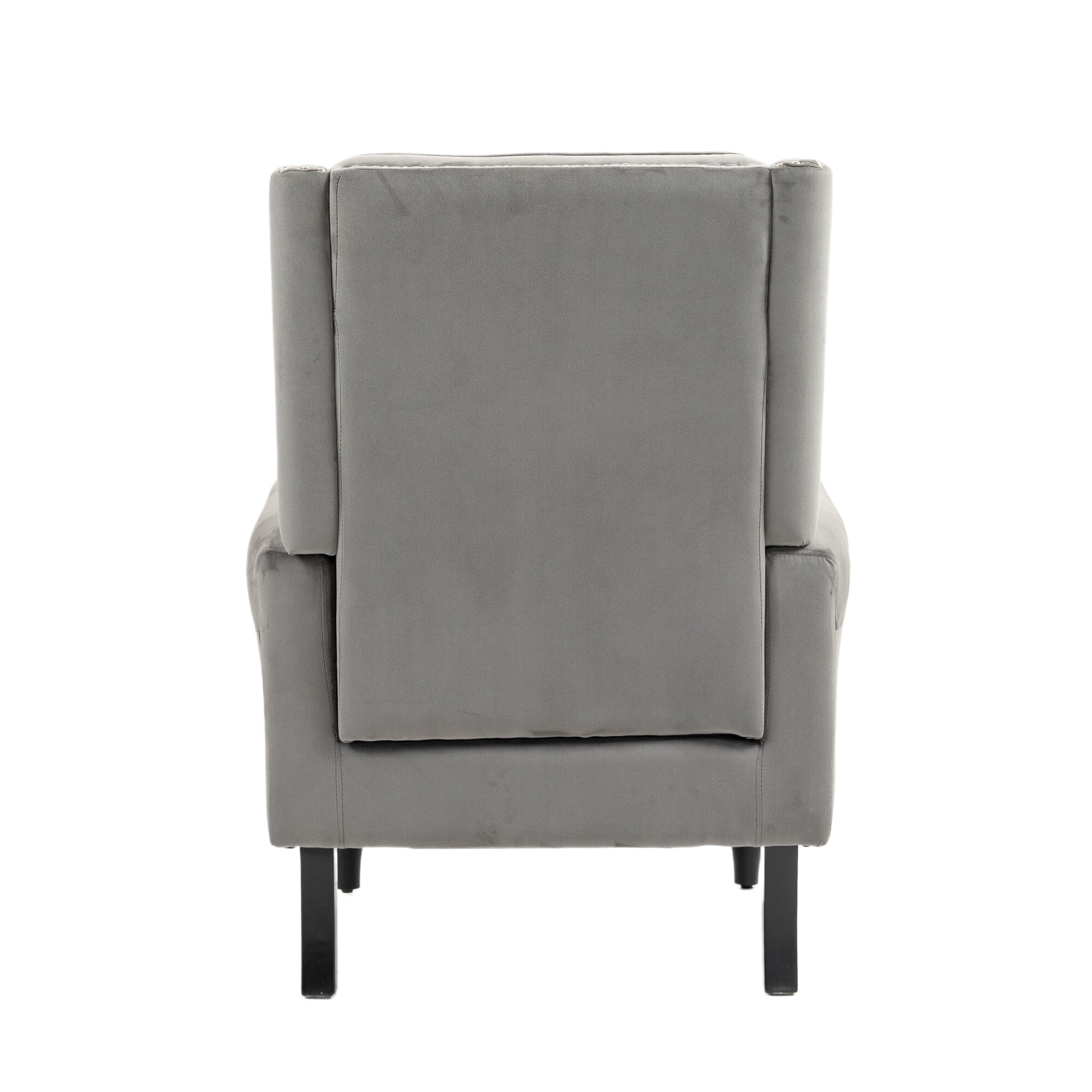 Coolmore Wood Frame Armchair, Modern Accent Chair Lounge Chair With Sturdy Wood Legs For Living Room Bedroom Dark Gray Dark Gray Foam Velvet