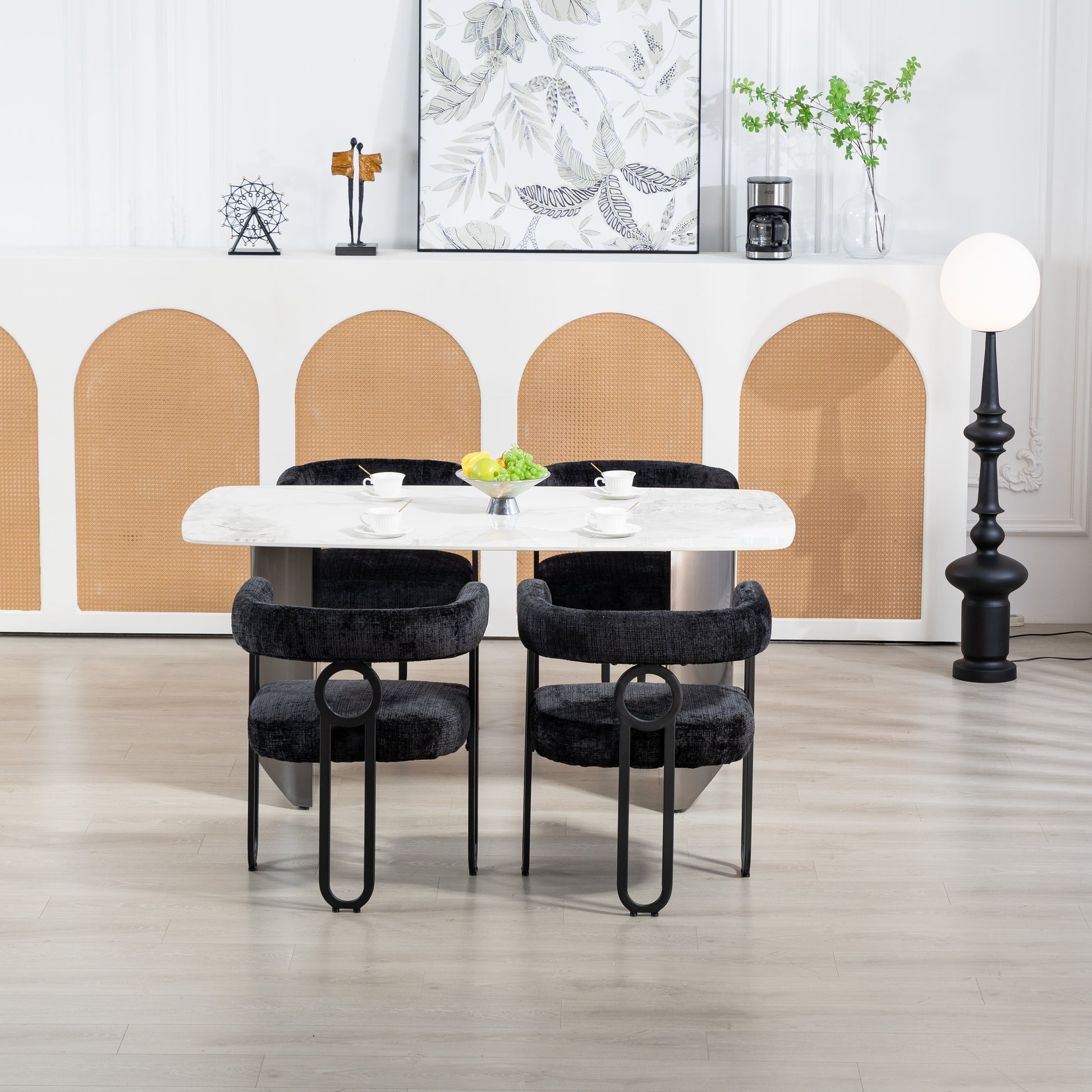 Coolmore Contemporary Designed Velvet Fabric Upholstered Accent Dining Chair Barrel Side Chairs Kitchen Armchair For Living Room Set Of 2 Black Chenille Black Dining Room Foam Chenille