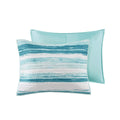 6 Piece Printed Quilt Set With Throw Pillows Aqua Full Queen Full Aqua Cotton