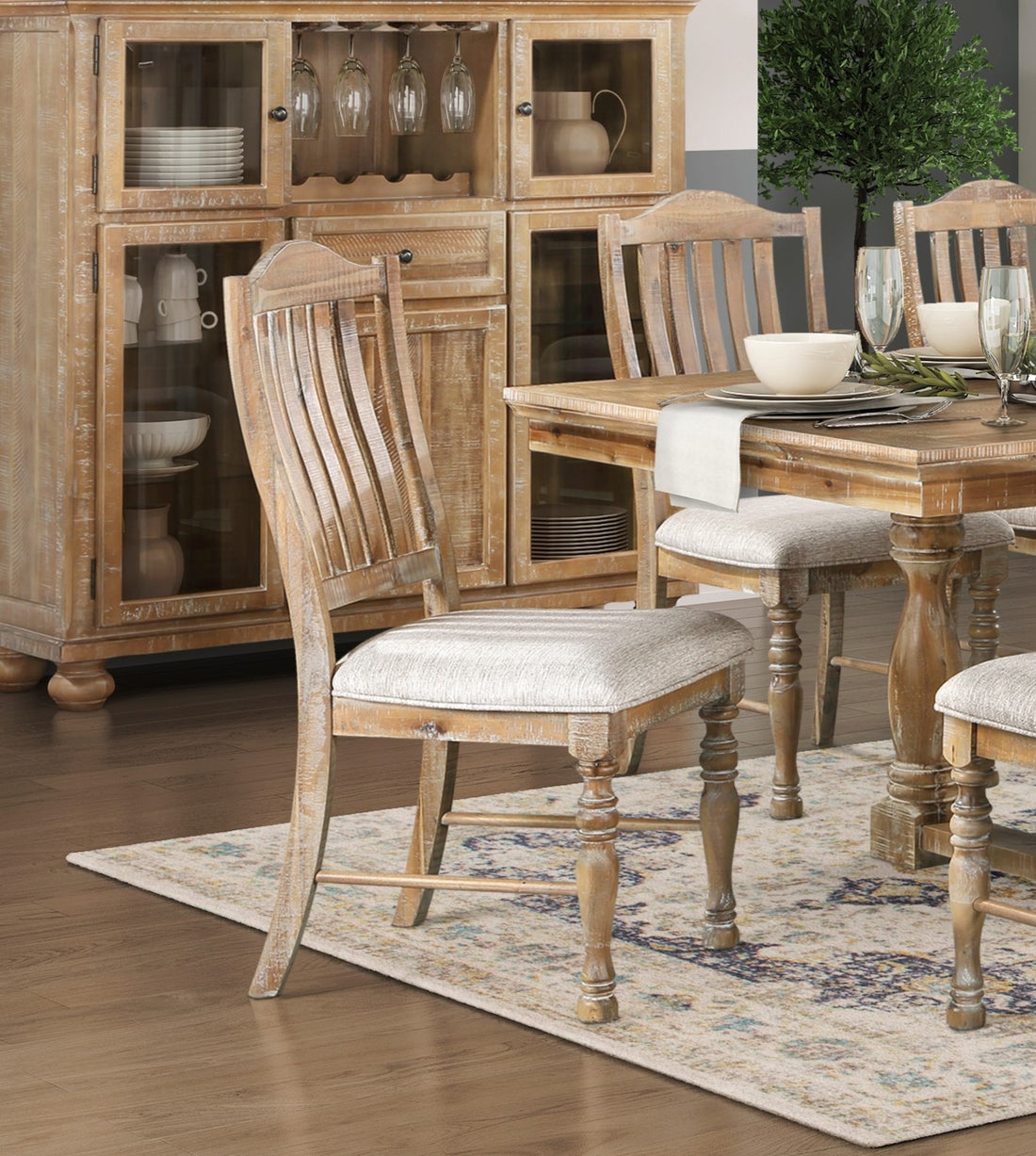 Traditional Dining Set 9Pc Extendable Table And 8 Side Chairs Wheat Finish Wooden Dining Kitchen Furniture Wood Wood Wheat Seats 8 Wood Dining Room Removable Leaf Extendable Trestle Rectangular