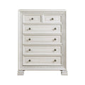 Classic Luxury Pearl White Finish Chest Of 5X Drawers Wooden Bedroom Furniture 1Pc, Dart Molding Design White Wood