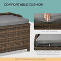 Outsunny Outdoor Wicker Storage Bench Deck Box, Pe Rattan Patio Furniture Pool Container Storage Bin With Interior Waterproof Bag And Comfortable Cushion, Gray Grey Aluminum