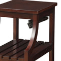 Espresso Side Table With Usb Power Dock Espresso Primary Living Space Shelves Rectangular Wood