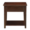 Walnut End Table With Bottom Shelf Walnut Primary Living Space Traditional Poplar Drawers Rectangular Wood