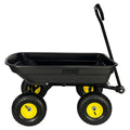 Folding Car Poly Garden Dump Truck With Steel Frame, 10 Inches. Pneumatic Tire, 300 Lb Capacity Body 75L Black Garden & Outdoor Iron Plastic