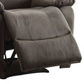 Charcoal Polished Recliner With Pillow Top Arm Charcoal Microfiber Manual Handle Metal Primary Living Space Tight Back Handle Pillow Top Arms Fabric Metal