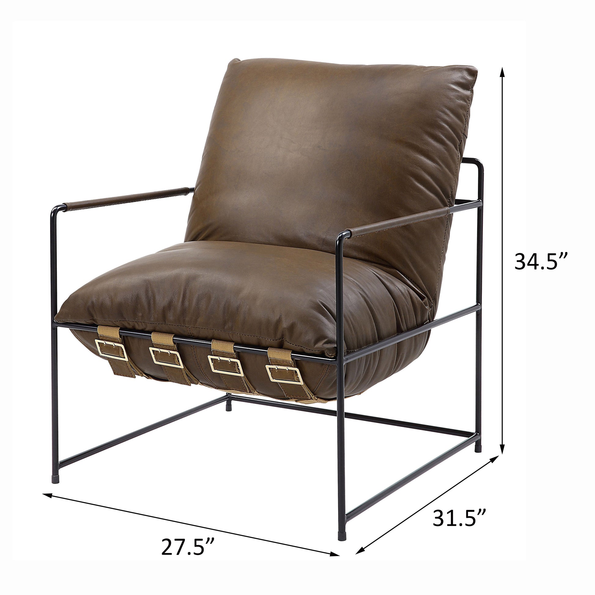 Saturn Accent Chair With Loose Cushions Brown Primary Living Space Leather