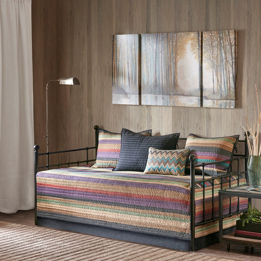 6 Piece Reversible Daybed Cover Set Multi Daybed Multi Polyester
