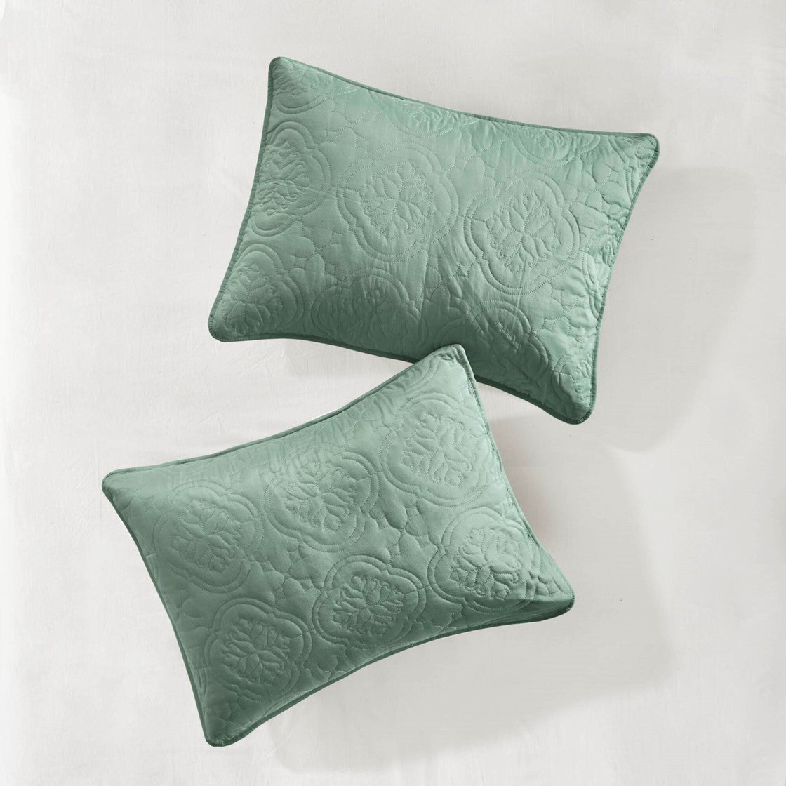 3 Piece Reversible Bedspread Set Seafoam King Cal King King Green Microfiber