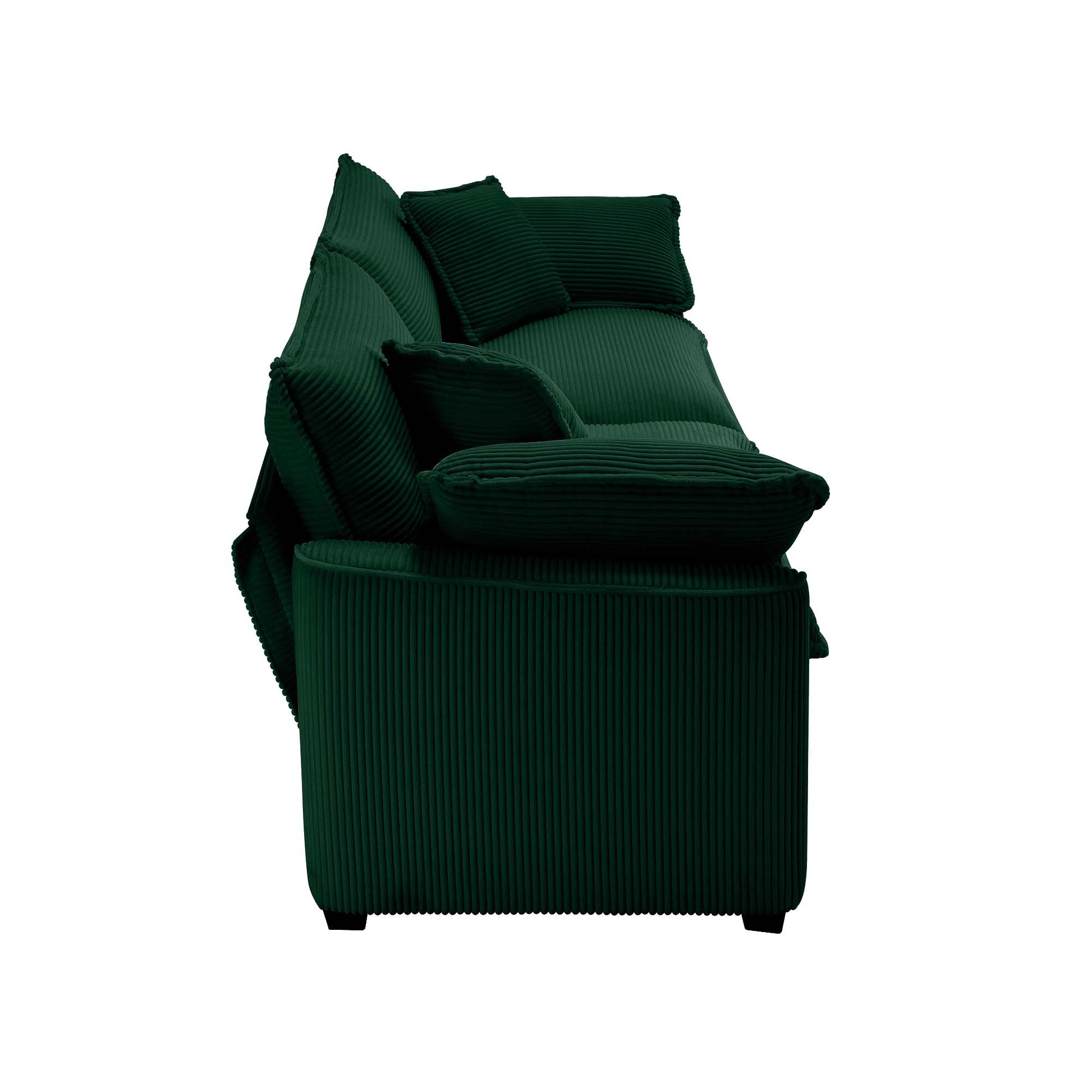 Modern Fabric Living Room Sofa 2 Piece Set, One 2 Seater Sofas, One 3 Seater Sofas Sofa With 8 Cushion Upholstery Large Deep Seat Recliner, Green Corduroy Fabric Green Corduroy 7 Seat