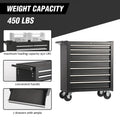 Rolling Tool Chest With 7 Drawer Tool Box With Wheels Multifunctional Tool Cart Mechanic Tool Storage Cabinet For Garage, Warehouse, Workshop, Repair Shop Black Steel