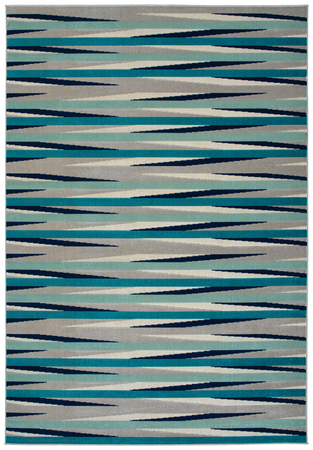 Modern, Geometric, Geometric, Kids, Textured Cut Pile 2' X 3' Rectangle Throw Rug Blue Polypropylene