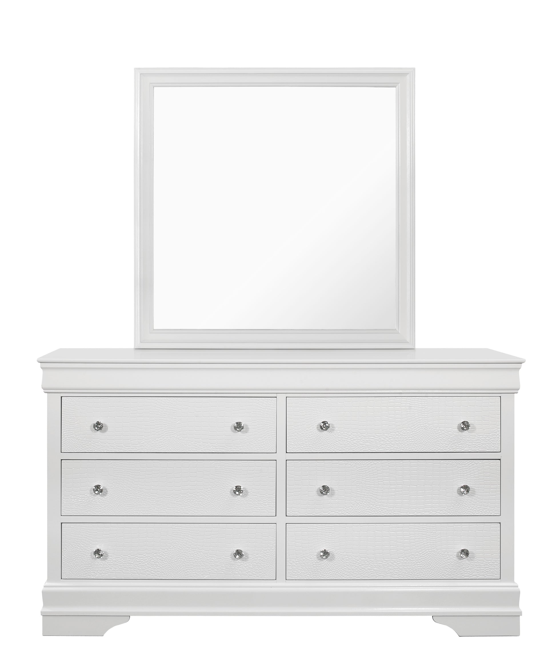 Shaker Crocodile Metallic White Mirror White Solid Wood Mdf