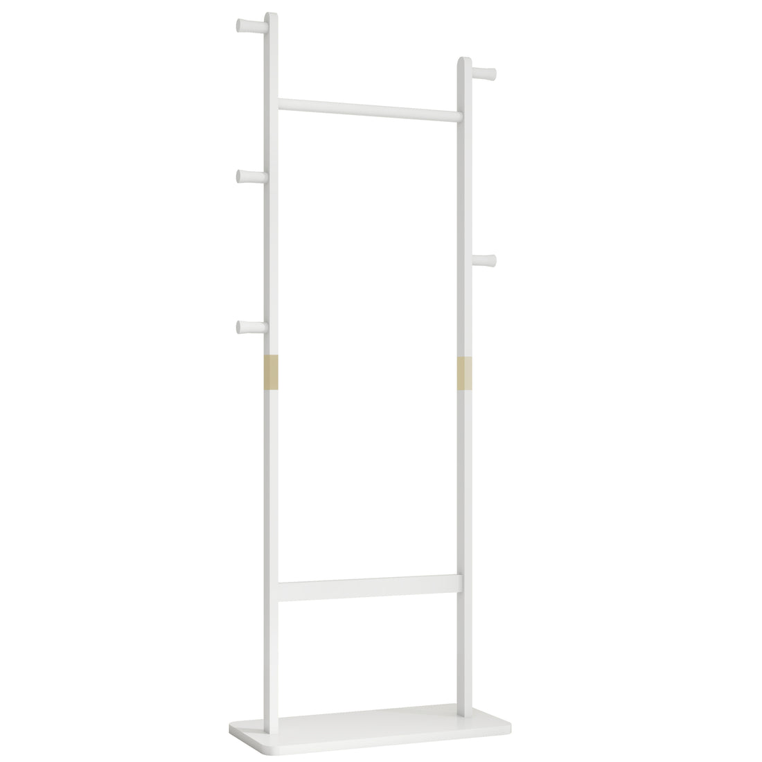 Coat Racks Solid Wood Hanger 23.6* 11*64.1In Solid Environmental Protection Easy To Assemble Beautiful Can Be Placed In The Bedroom Entrance Living Room White White White American Design,Art
