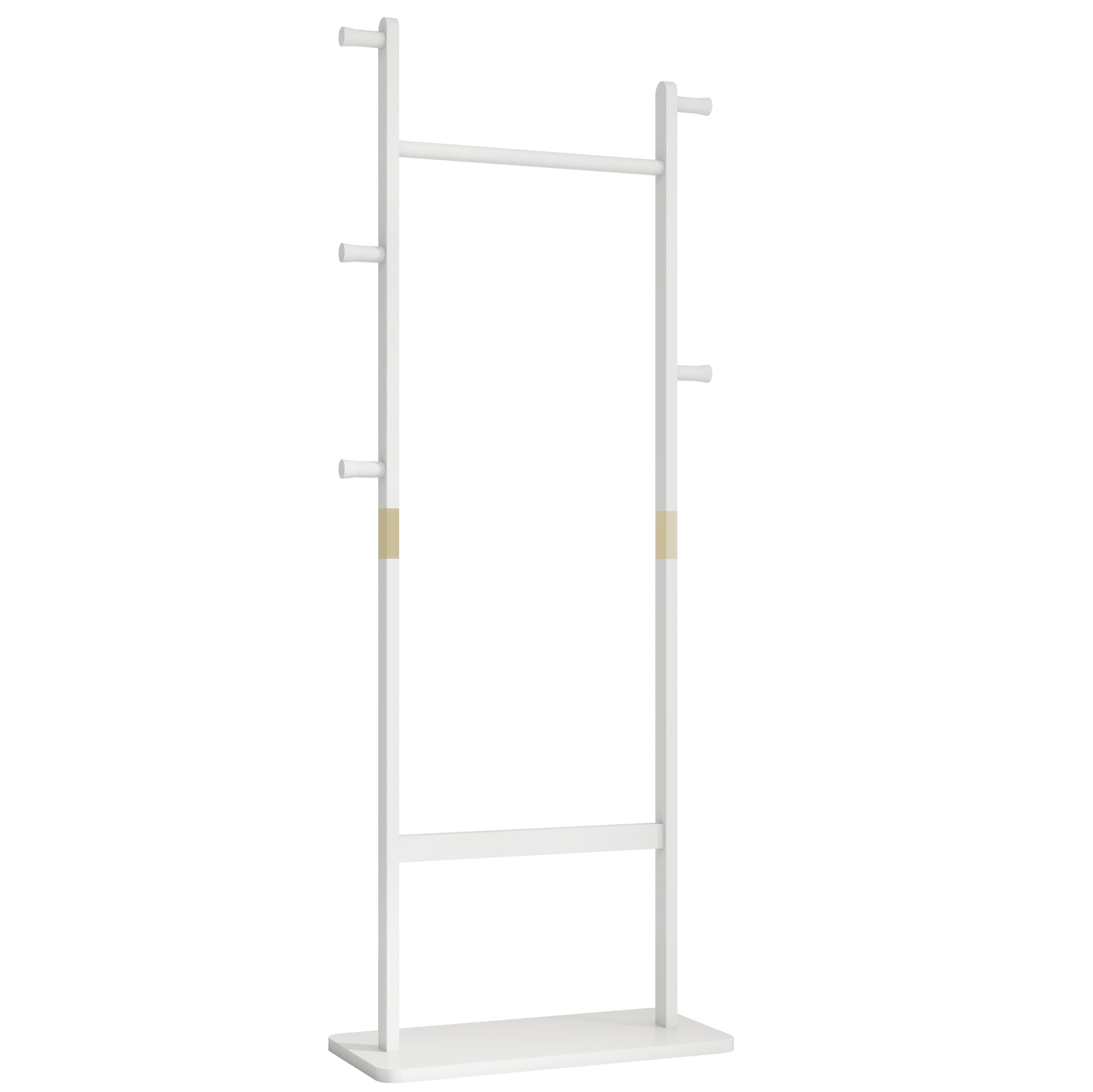 Coat Racks Solid Wood Hanger 23.6* 11*64.1In Solid Environmental Protection Easy To Assemble Beautiful Can Be Placed In The Bedroom Entrance Living Room White White White American Design,Art