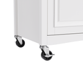 K&K 52'' Kitchen Island With Drop Leaf, Embossed Texture Kitchen Island On Wheels With Spice Rack, Towel Rack, 2 Doors And 5 Drawers, Kitchen Storage Cart With Adjustable Shelf For Kitchen, White