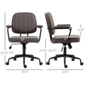 Vinsetto Home Office Chair, Microfiber Computer Desk Chair With Swivel Wheels, Adjustable Height, And Tilt Function, Light Brown Brown Polyester