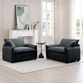 Grey Corduroy,Luxurious And Sophisticated Deep Seated Sofa Set With Two Single Deep Seat Sofa Suitable For Living Room And Office Grey Corduroy 2 Seat