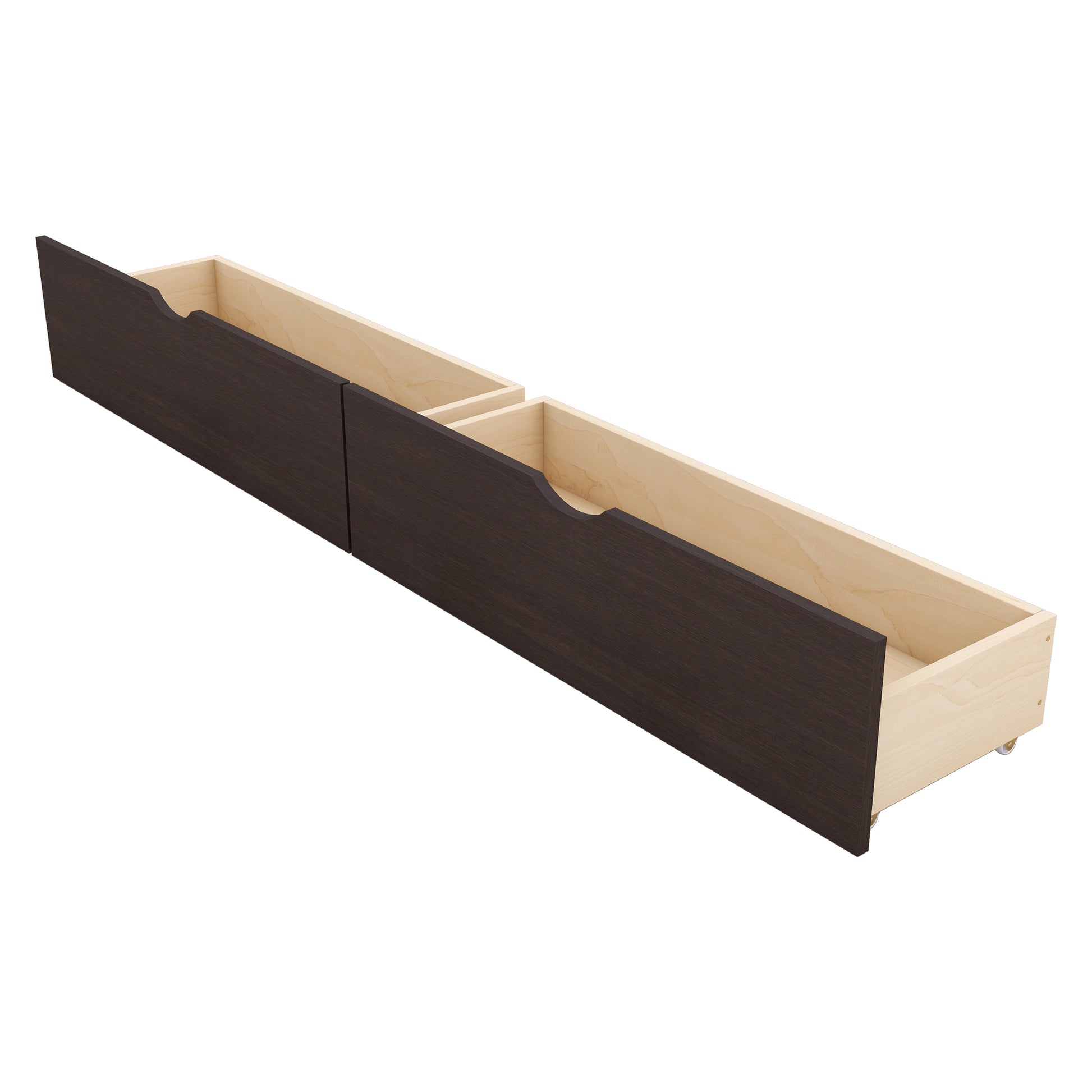 Queen Size Rattan Platform Bed With With 2 Big Drawers, T Size Trundle, Espresso Queen Espresso Plywood