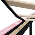 Full Size Upholstered Platform Bed Frame With Modern Button Tufted Linen Fabric Headboard, No Box Spring Needed, Wood Slat Support, Easy Assembly, Pink Full Pink Linen