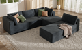 Modern Large Modular Sectional Sofa For Living Room, Bedroom, Salon, 3 Piece Free Combination Gray Polyester 3 Seat