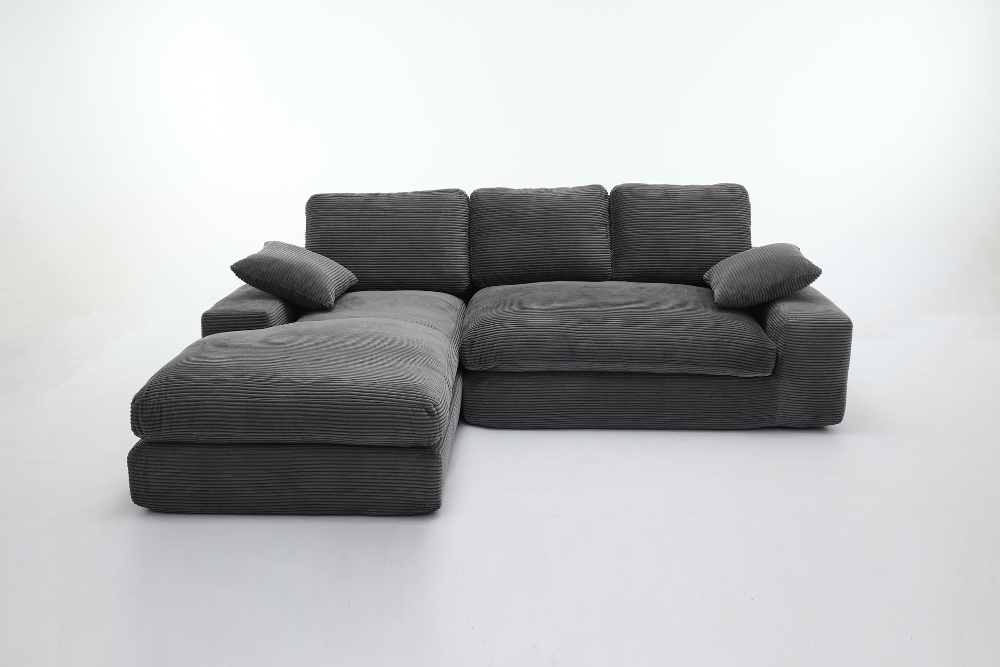 99*69" Modular Sectional Living Room Sofa Set, Modern Minimalist Style Couch, Upholstered Sleeper Sofa For Living Room, Bedroom, 2 Pc Free Combination, Installation Free Sofa, L Shape, Grey Grey Primary Living Space Soft Minimalist,Modern Foam Spring 4