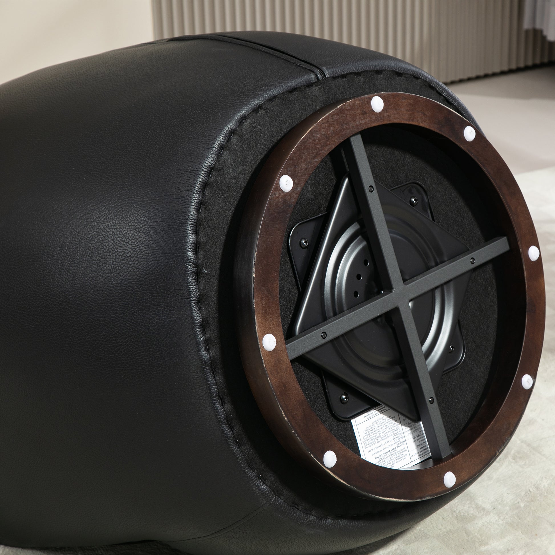 Upholstered Swivel Barrel Armchair With Storage Modern Living Room Side Chair For Bedroom Office Reading Spaces Pu Black Black Foam Upholstered