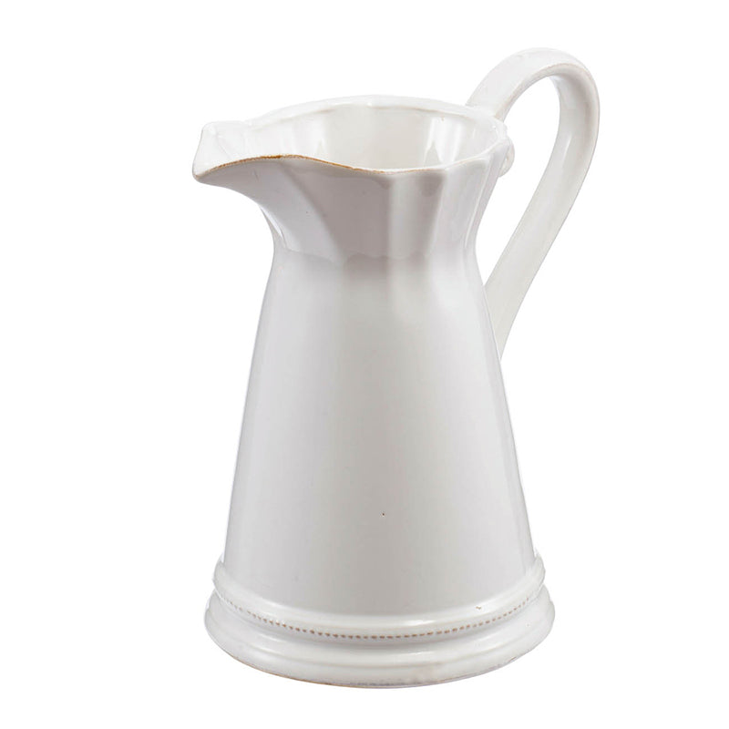 8.5X6X9" Maisie Pitcher, White White Porcelain