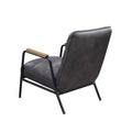 Grey And Matt Iron Accent Chair With Metal Leg Grey Primary Living Space Genuine Leather