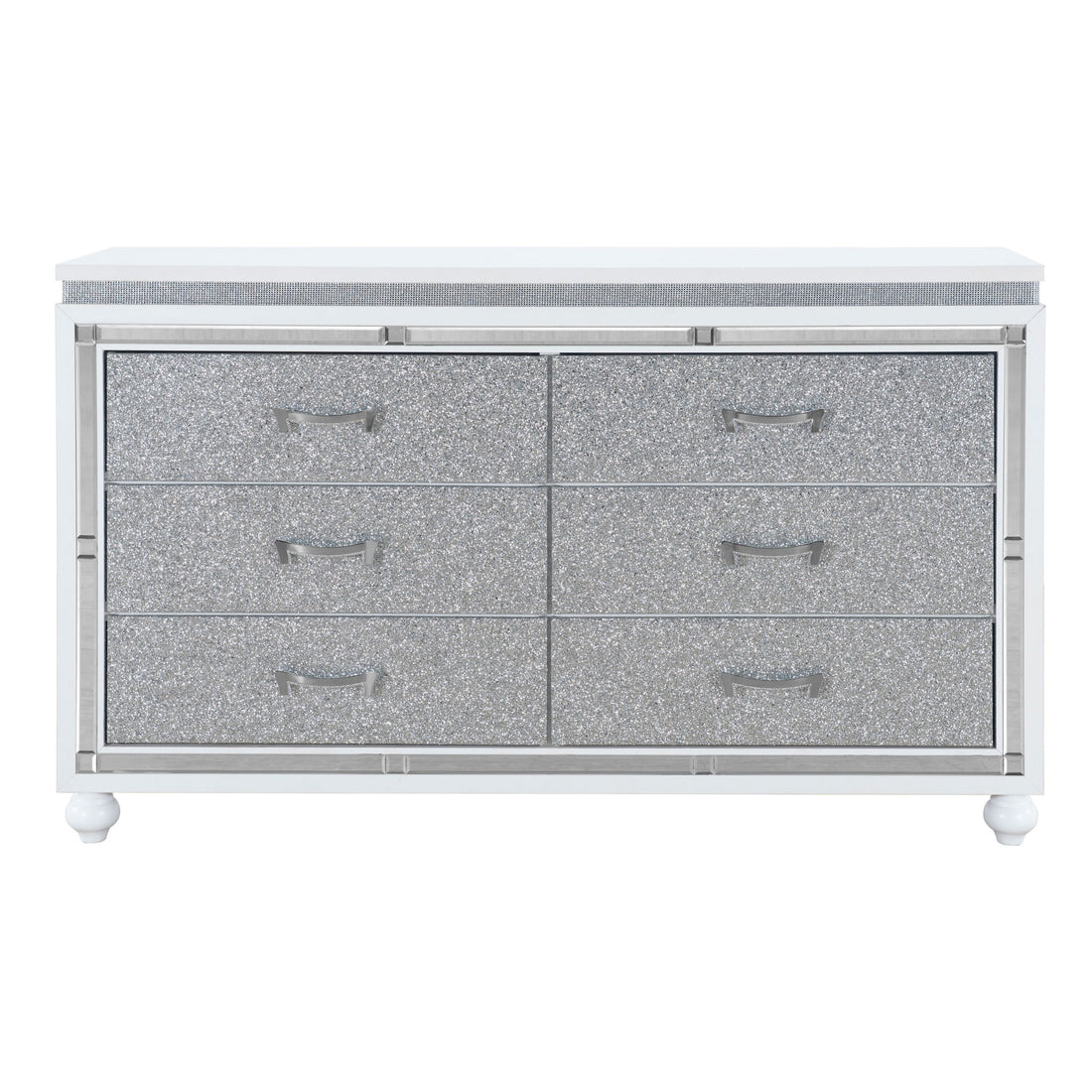 Maloise White Dresser White Solid Wood Mdf