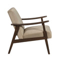 Mid Century Modern Design 1Pc Accent Chair Light Brown Velvet Upholstery Dark Walnut Finish Wood, High Resiliency Foam Cushions Light Brown Primary Living Space Mid Century Modern Solid Wood
