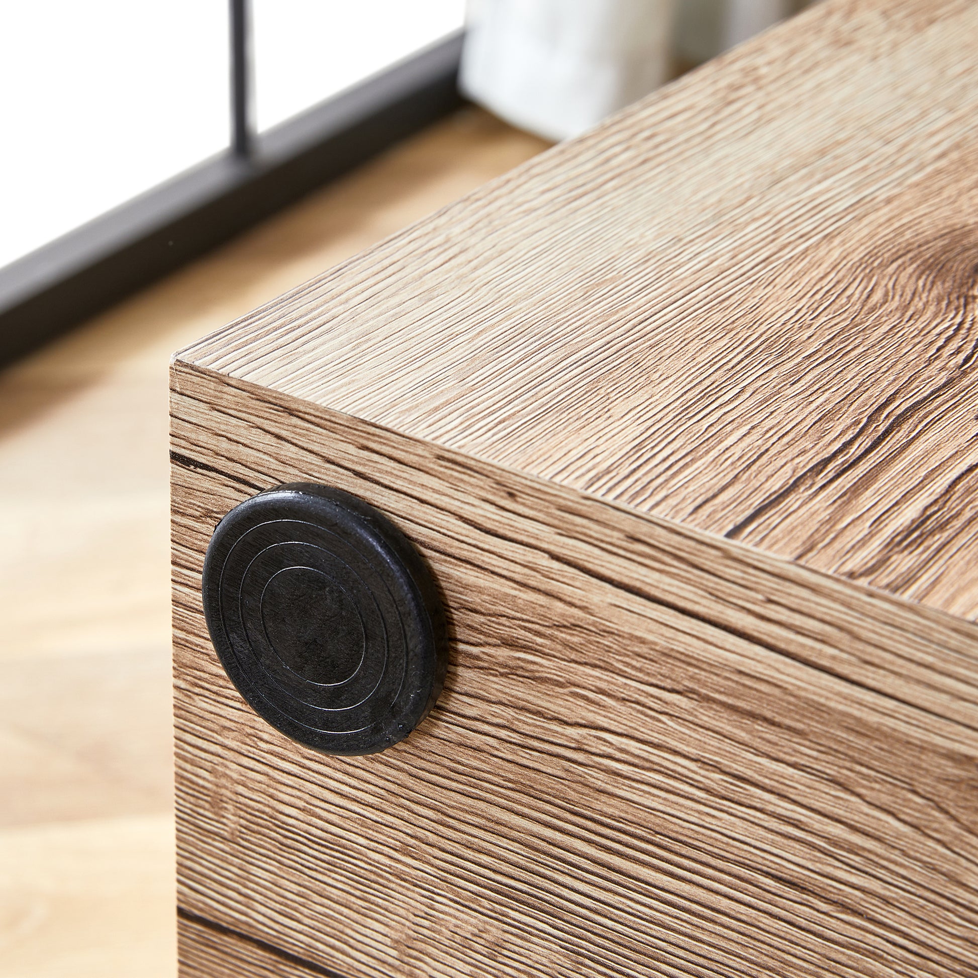 Elevate Your Living Space With This Modern Mdf Coffee Table That Showcases Smooth, Light Wood Color Texture Patterns. It Is Characterized By Stylish Design. Wood Mdf