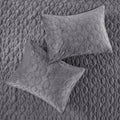 3 Piece Velvet Quilt Set Grey Full Queen Full Grey Cotton
