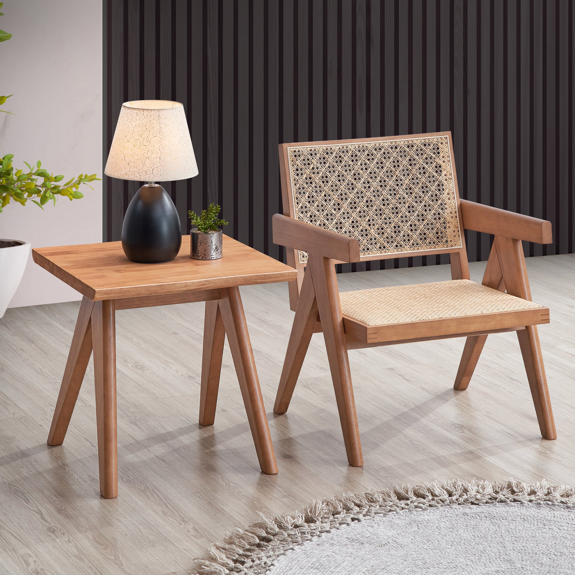 Beige And Natural Accent Chair Natural Primary Living Space Modern Wood Rattan