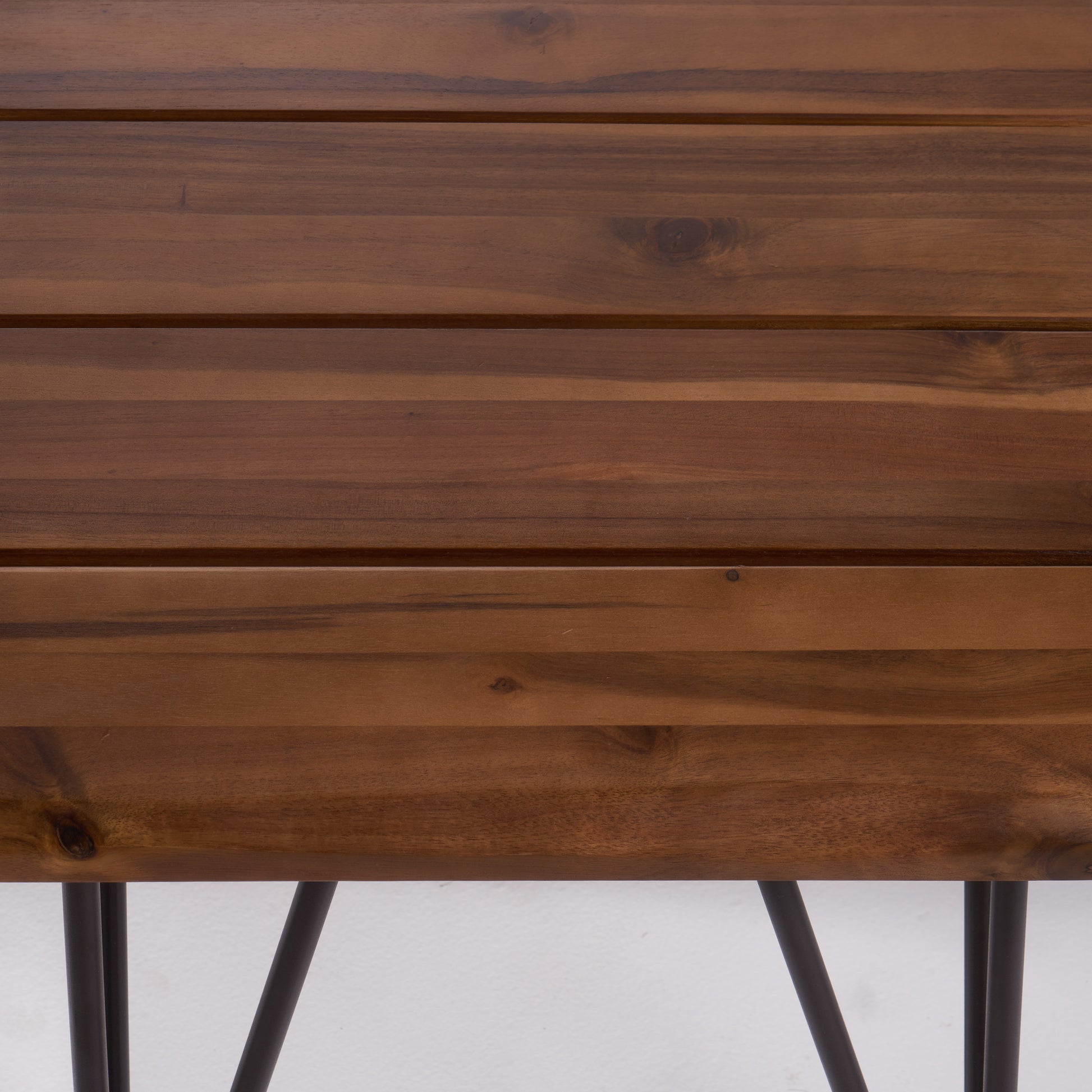 Zion Industrial Wood And Metal Coffee Table With Accent Table Teak Metal & Wood