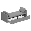 Modern Upholstered Chaise Lounger Daybed Small Single Daybed With 2 Drawers, No Mattress Needed, Perfect For Living Rooms & Home Office, Linen Fabric, Gray Gray Linen