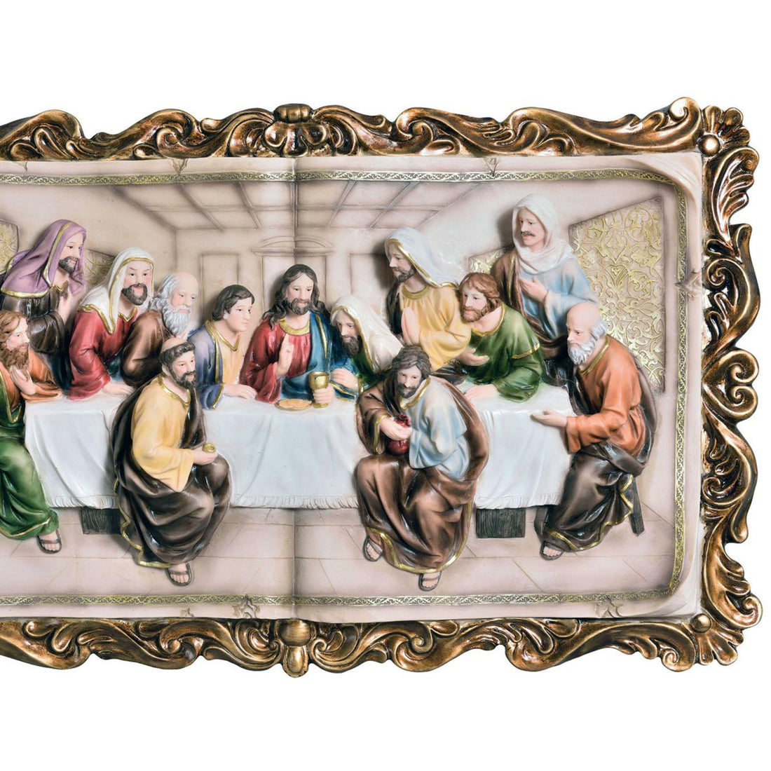 28" Tall Polyresin Decorative Plaque, Last Supper Multicolor Polyresin
