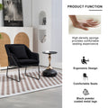 Modern Velvet Desk Chair ,Metal Legs Upholstered Accent Arm Chair For Living Room Bedroom Small Spaces Home Office,Black Black Dining Room Foam Velvet