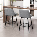 Counter Height Swivel Bar Stools Set Of 2, 360 Swivel Upholstered Barstools With Back And Metal Legs, 25.6
